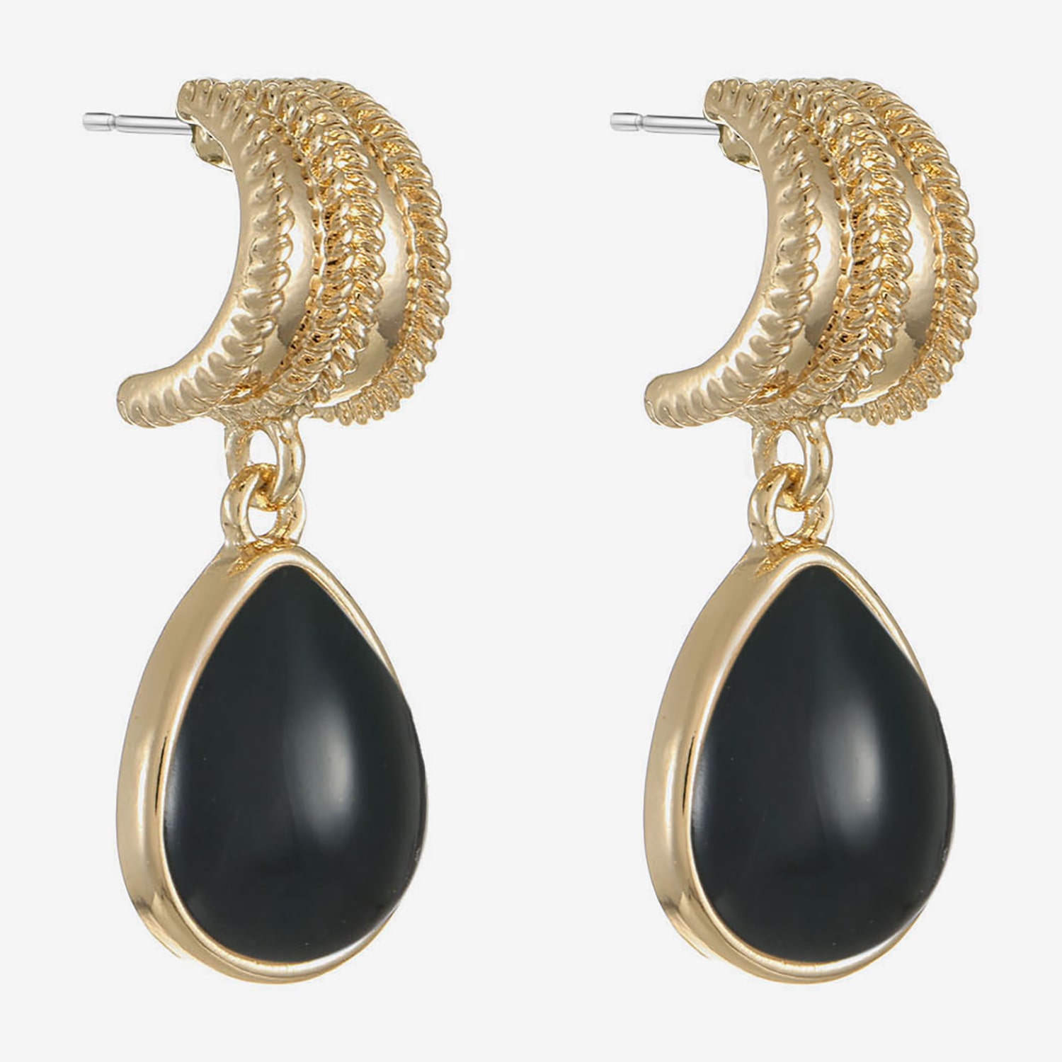 Monet Jewelry Black 34mm Stud Earrings
