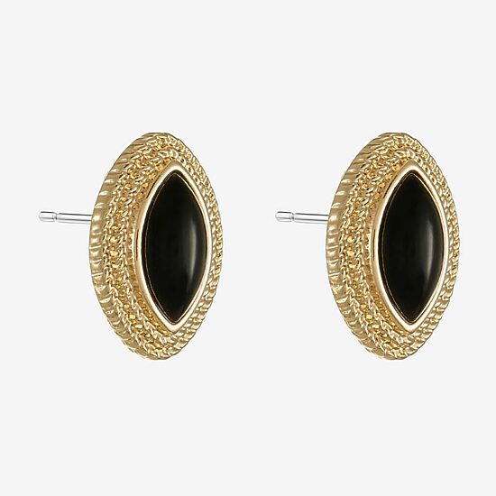 Monet Jewelry Black 18mm Marquise Stud Earrings