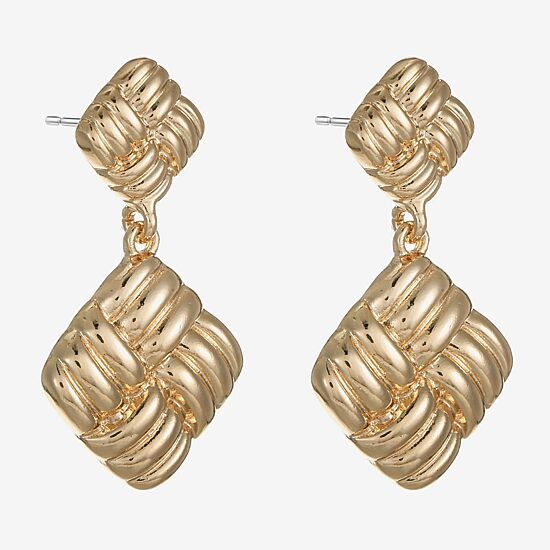 Monet Jewelry 39mm Square Stud Earrings
