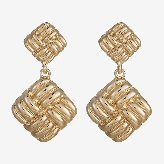 Monet Jewelry 39mm Square Stud Earrings
