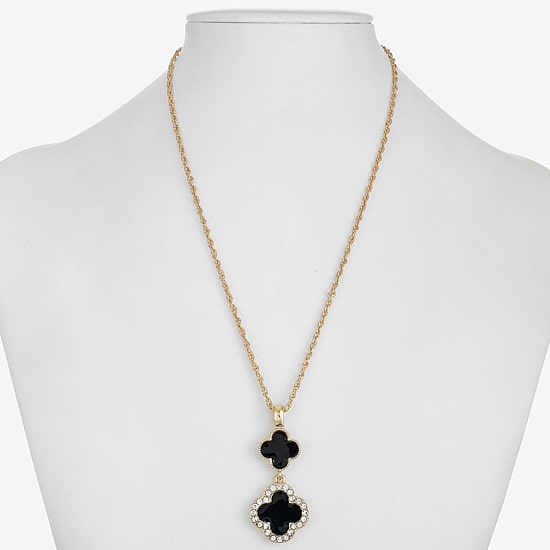 Monet Jewelry Womens Glass Clover 17 Inch Pendant Necklace