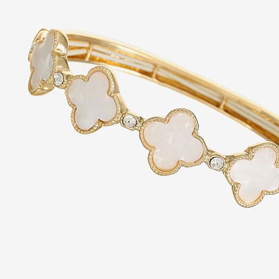 Monet Jewelry Womens Glass Clover Stretch Bracelet