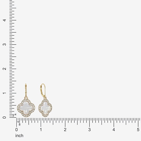 Monet Jewelry Womens Glass Clover Drop Earrings