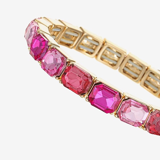 Monet Jewelry Womens Pink Glass Stretch Bracelet