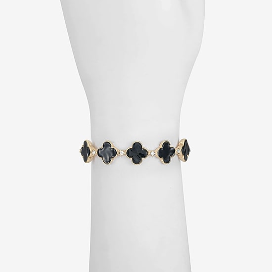 Monet Jewelry Womens Glass Clover Stretch Bracelet