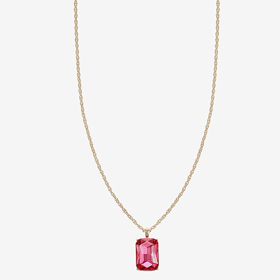 Monet Jewelry Womens Pink Glass 17 Inch Pendant Necklace