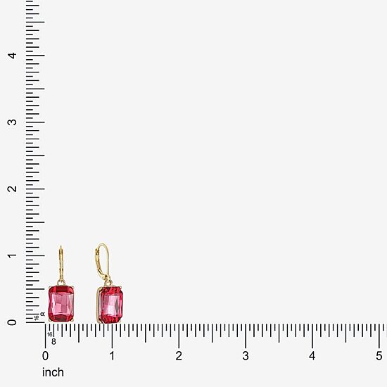 Monet Jewelry Womens Pink Glass Drop Earrings