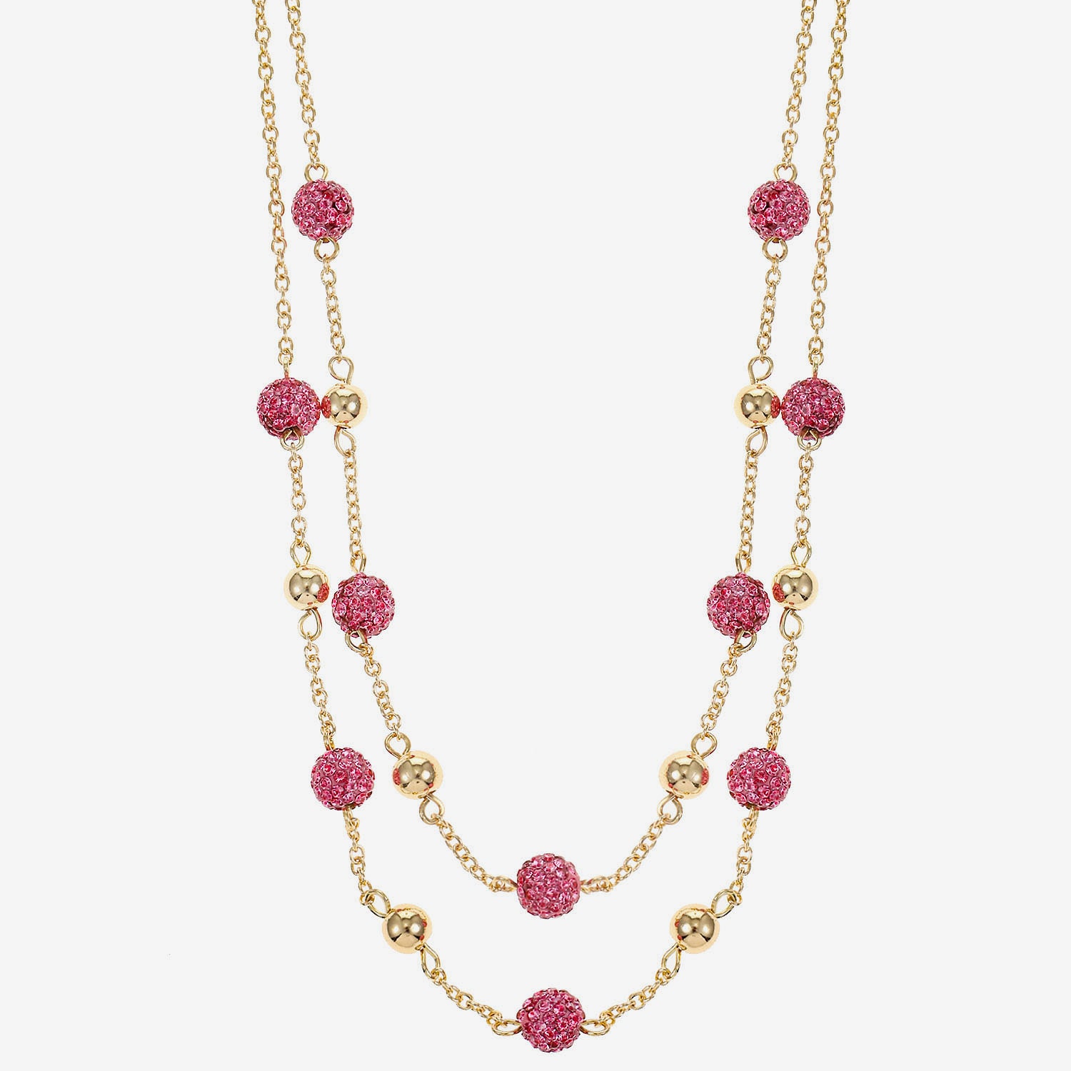 Monet Jewelry Womens Pink Glass 18 Inch Strand Necklace