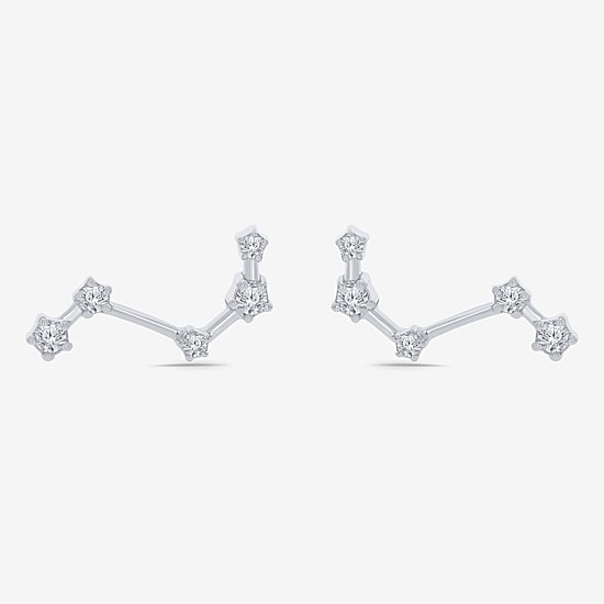 Limited Quantities! 1/5 CT. Natural White Diamond Sterling Silver 15mm Round Stud Earrings