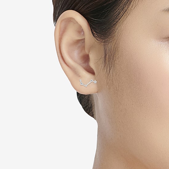 Limited Quantities! 1/5 CT. Natural White Diamond Sterling Silver 15mm Round Stud Earrings