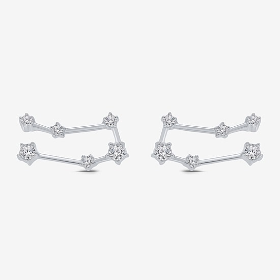 Limited Quantities! 1/5 CT. Natural White Diamond Sterling Silver 10mm Round Stud Earrings