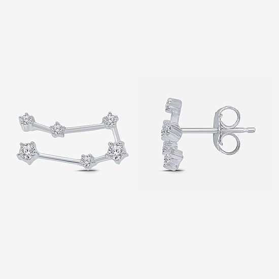 Limited Quantities! 1/5 CT. Natural White Diamond Sterling Silver 10mm Round Stud Earrings