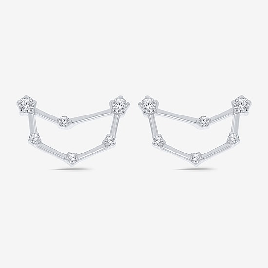 Limited Quantities! 1/5 CT. Natural White Diamond Sterling Silver 14.5mm Round Stud Earrings