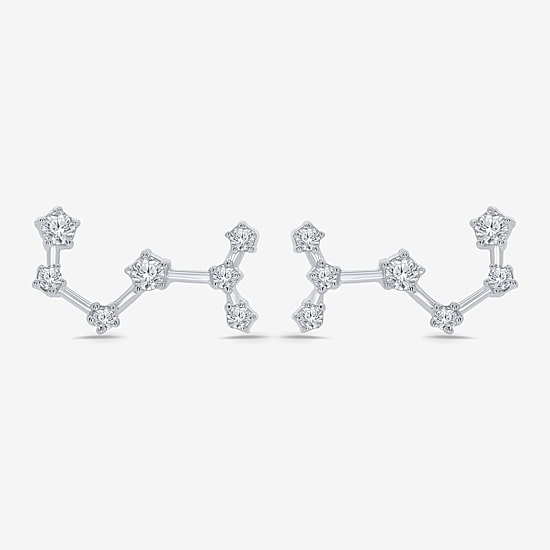 Limited Quantities! 1/5 CT. Natural White Diamond Sterling Silver 12.8mm Round Stud Earrings