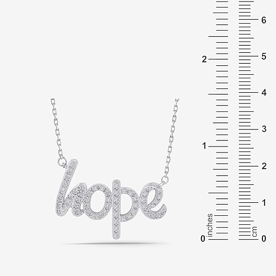 Limited Quantities! "Hope" Womens 1/5 CT. Natural White Diamond Sterling Silver 18 Inch Pendant Necklace