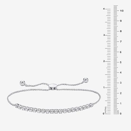 Limited Quantities! Womens 1/2 CT. T.W. Natural White Diamond Sterling Silver Round Bolo Bracelet
