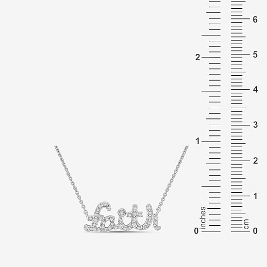 Limited Quantities! "Faith" Womens 1/8 CT. T.W. Natural White Diamond Sterling Silver 18 Inch Pendant Necklace