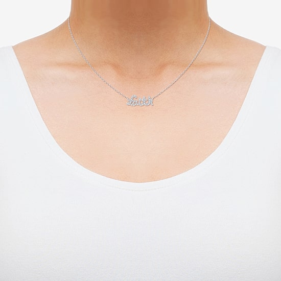 Limited Quantities! "Faith" Womens 1/8 CT. T.W. Natural White Diamond Sterling Silver 18 Inch Pendant Necklace