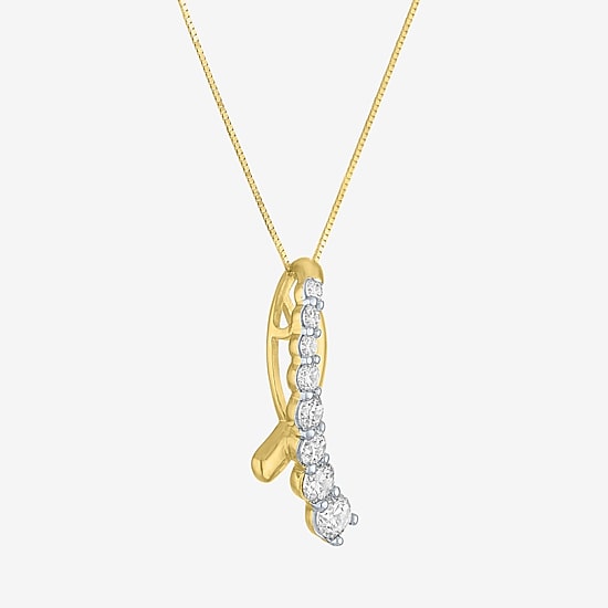 (G-H / Si2-I1) Womens 2/3 Ct. T.W. Lab Grown White Diamond 10K Gold 18 Inch Pendant Necklace