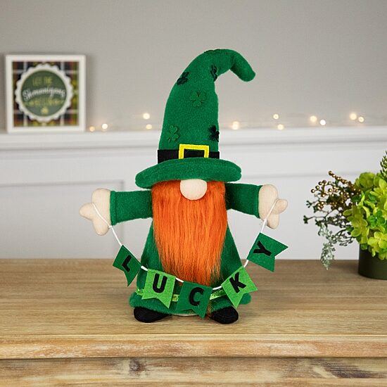 Northlight 16" Green Lucky Gnome St. Patricks Day Gnome