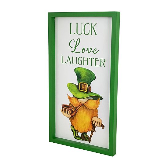 Northlight 18" Luck Love Laughter Framed Wall Sign