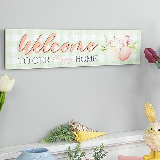 Northlight 20" Welcome To Our Hoppy Home Wall Sign