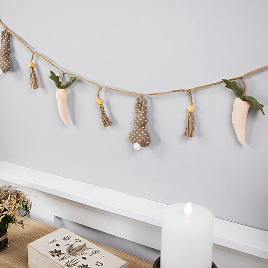 Northlight 4ft Carrots And Bunnies Plush Easter Indoor Outdoor Garland