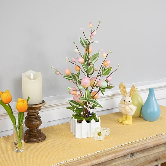 Northlight 18" Artificial With Easter Eggs Indoor Artificial Tree
