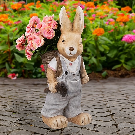 Northlight 19" Boy Rabbit Outdoor Ceramic Outdoor Planters