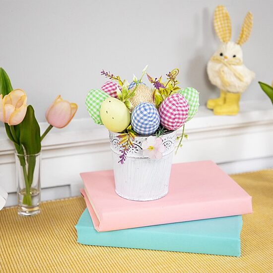 Northlight 7" Egg Spring Potted Floral Arrangement