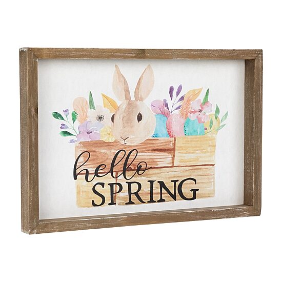 Northlight 12" Hello Spring Bunny Wall Sign