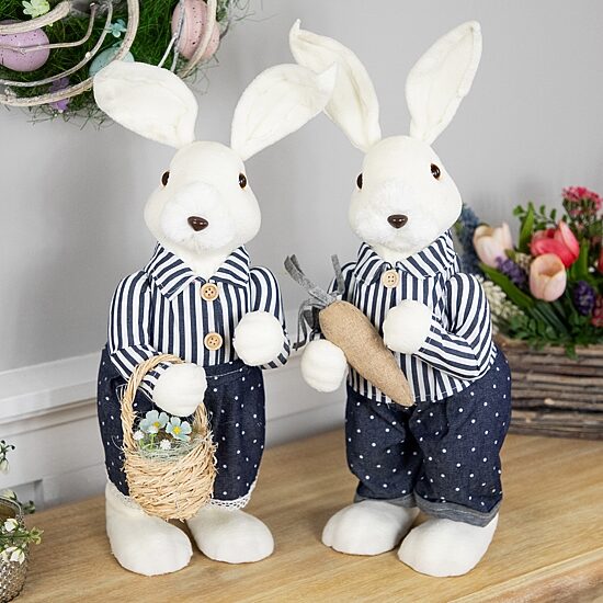Northlight 19" Standing Girl Bunny With Basket Easter Figurine