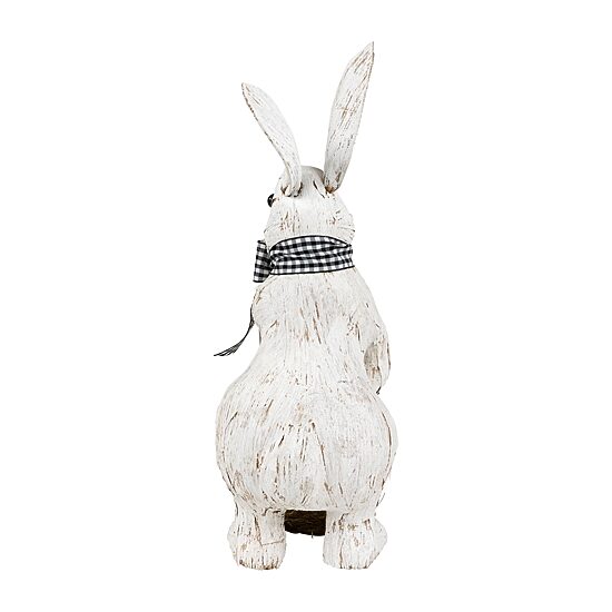 Northlight 13" Brushed White Rabbit With Basket Easter Figurine
