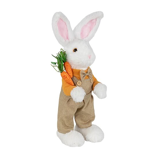 Northlight 15" Plush Standing Boy Rabbit In Overalls Easter Figurine