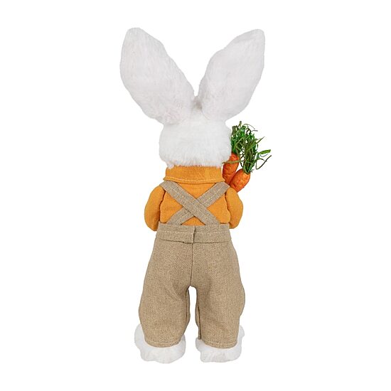 Northlight 15" Plush Standing Boy Rabbit In Overalls Easter Figurine