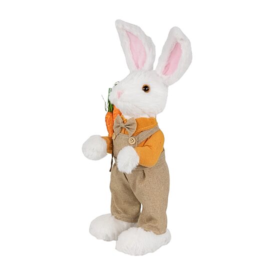 Northlight 15" Plush Standing Boy Rabbit In Overalls Easter Figurine
