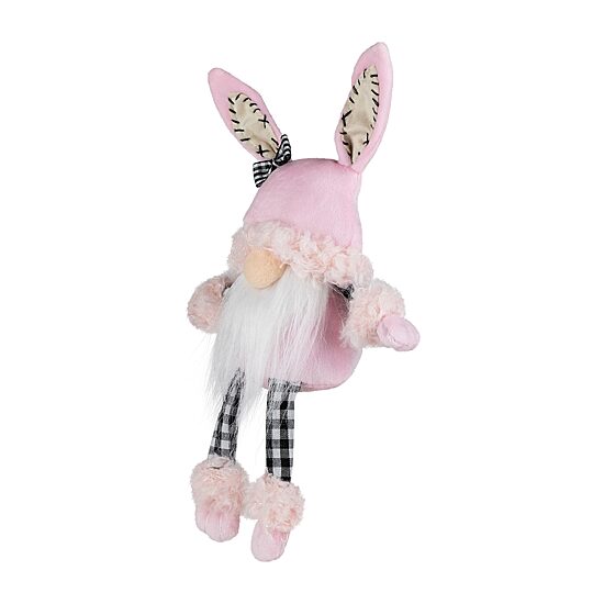 Northlight 12" Bunny Ears Sitting With Dangling Legs Easter Gnome