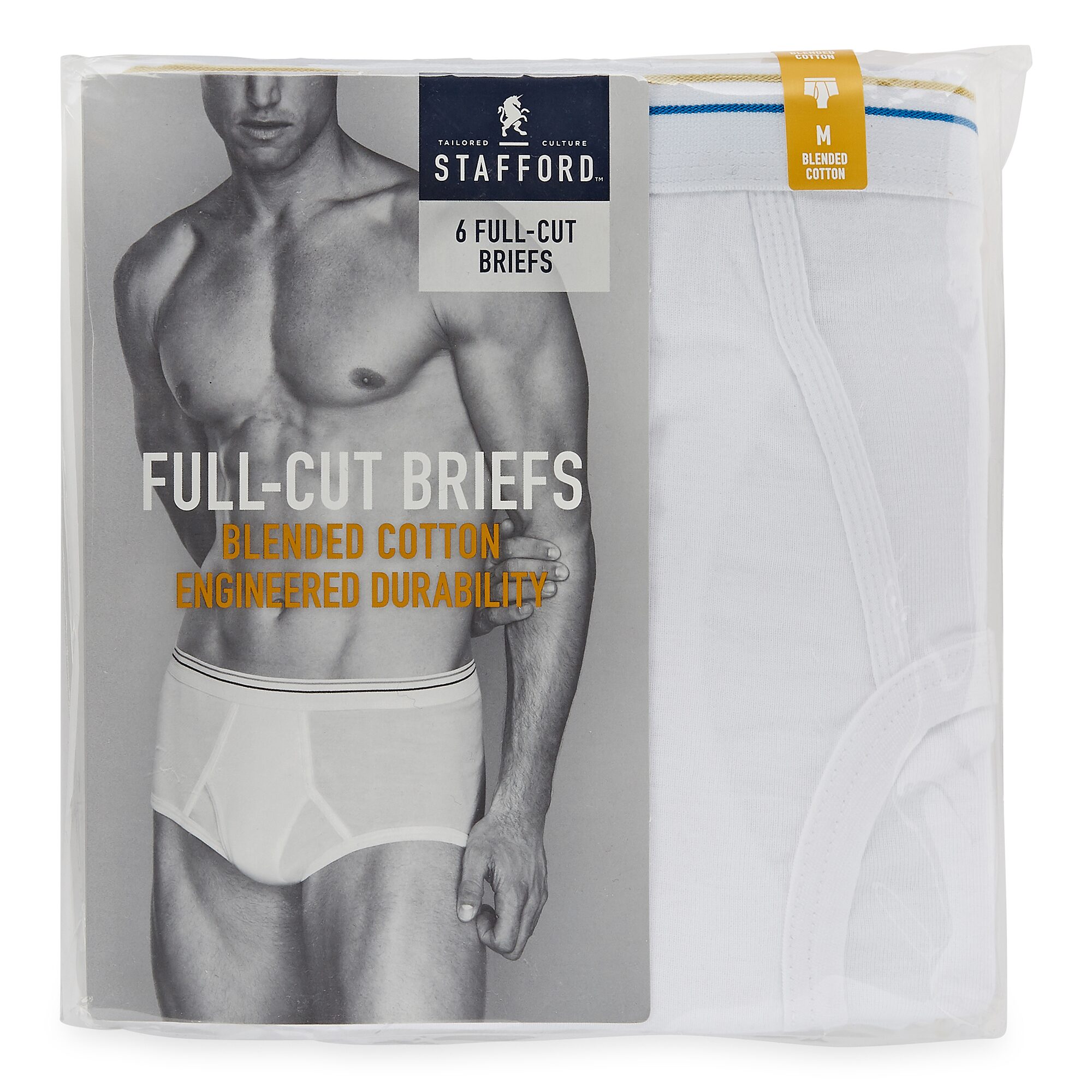 Stafford® 6 Pair Blended Cotton Full-Cut Briefs