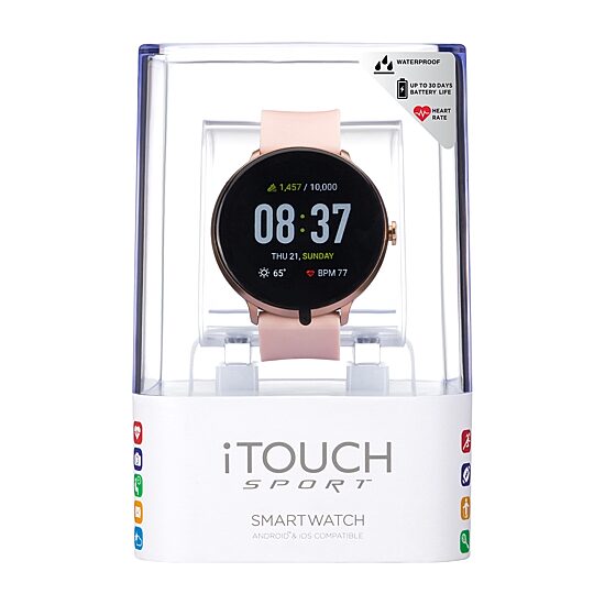 Itouch Sport Womens Multi-Function Pink Smart Watch 42003r-18-0aa