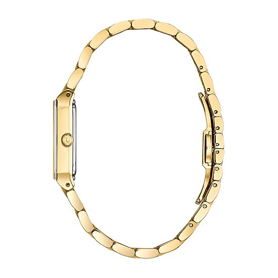 Bulova Quadra Womens Gold Tone Stainless Steel Bracelet Watch 97p140