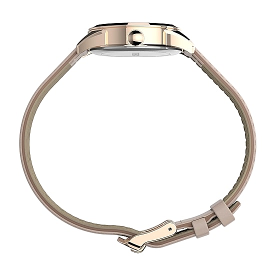 Timex Womens Rose Goldtone Leather Strap Watch Tw2t66500jt