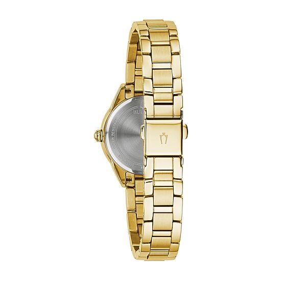 Bulova Sutton Womens Gold Tone Stainless Steel Bracelet Watch 97p150