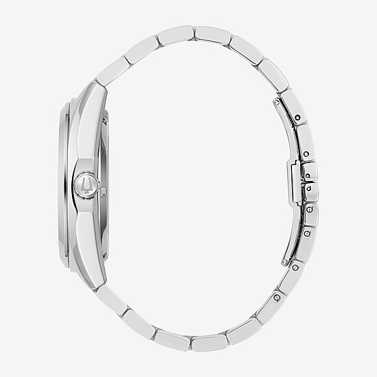 Bulova Surveyor Mens Automatic Silver Tone Stainless Steel Bracelet Watch 96a275