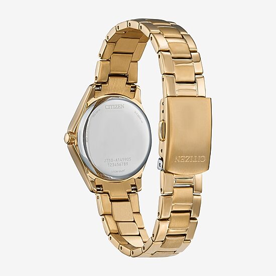 Citizen Womens Crystal Accent Gold Tone Stainless Steel Bracelet Watch Fe1147-79p