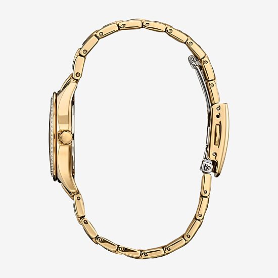 Citizen Womens Crystal Accent Gold Tone Stainless Steel Bracelet Watch Fe1147-79p