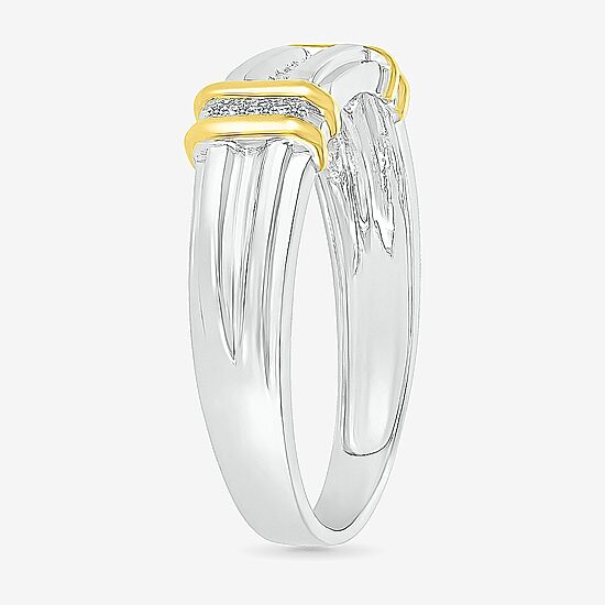 3PC His and Hers Trio Wedding Set Featuring 1/4 CT. T.W. Natural White Diamond 10K Two Tone Gold Marquise Halo Side Stone Ring Set