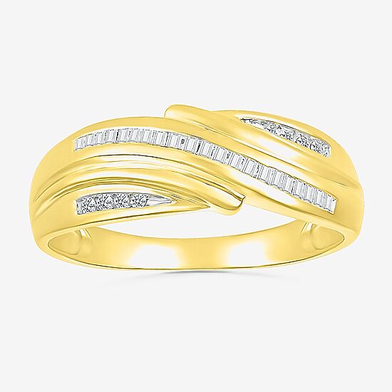 4.80mm Unisex Adult 1/3 CT. T.W. Natural White Diamond 10K Gold Round Side Stone Wedding Ring Set