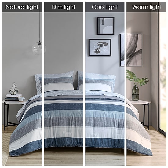 Madison Park Essentials Deacon Modern Stripe Comforter Set with Sheets