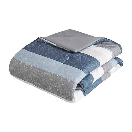 Madison Park Essentials Deacon Modern Stripe Comforter Set with Sheets