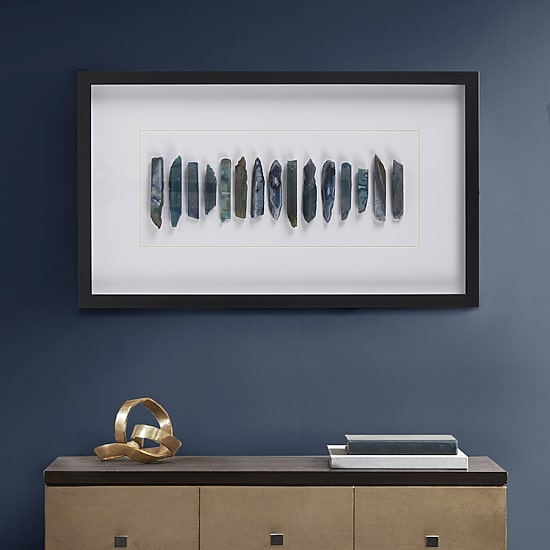 INK+IVY Cerulean Stones Agate Framed Shadow Box Art